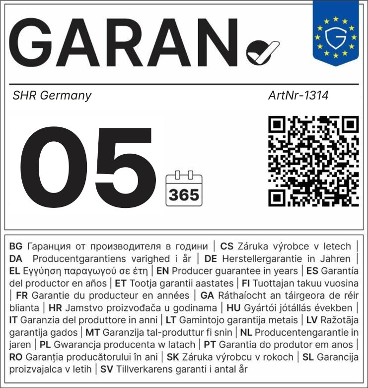 Offizielles EU GARAN Garantielabel